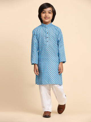 Pro-Ethic Style Developer Boys Cotton Kurta Pajama for Kid's Ethnic Wear | Cotton Kurta Pajama (S-239), Blue