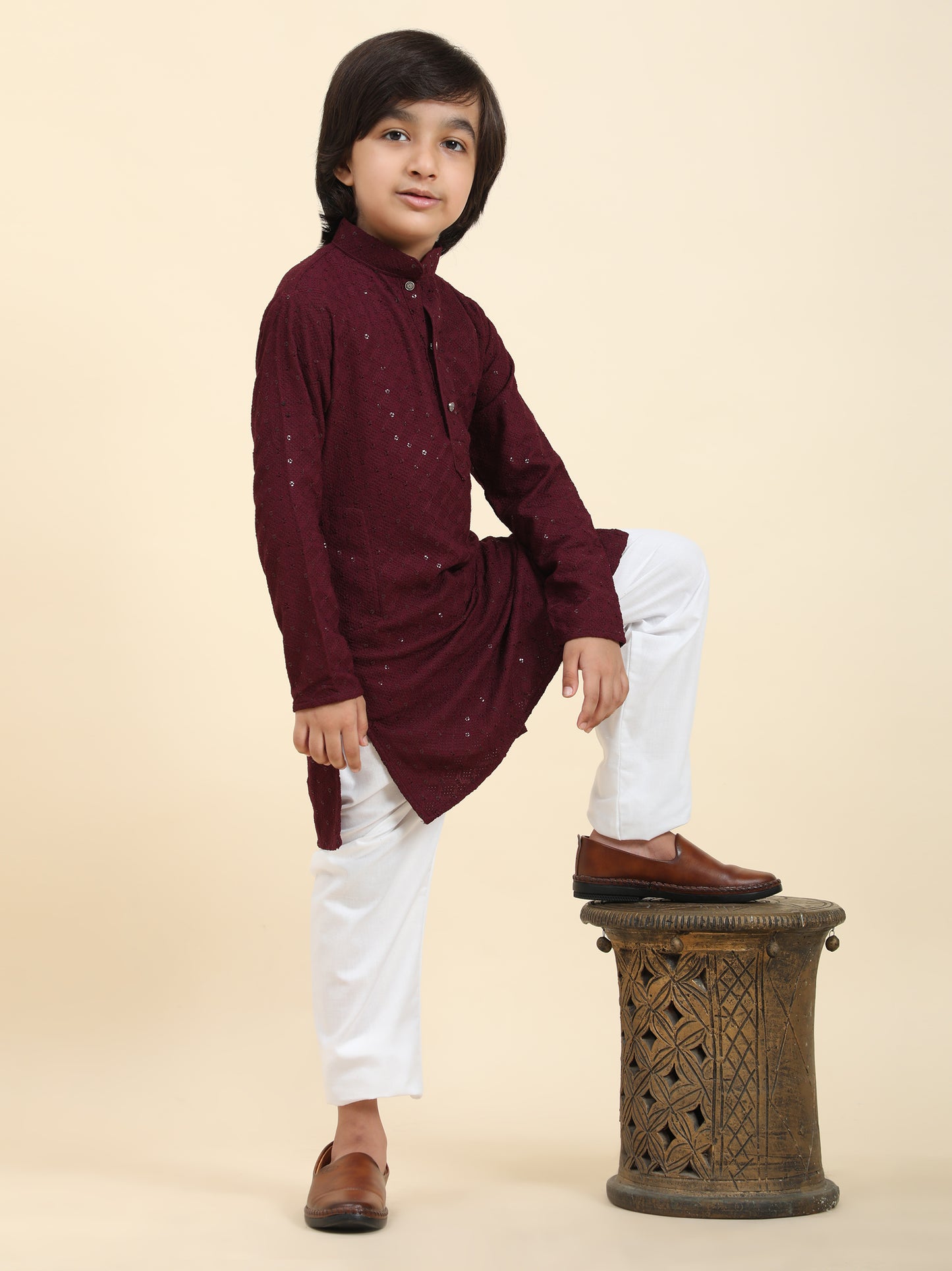 Pro-Ethic Style Developer Boys Cotton Kurta Pajama for Kid's Ethnic Wear | Cotton Kurta Pajama (S-227), Purple