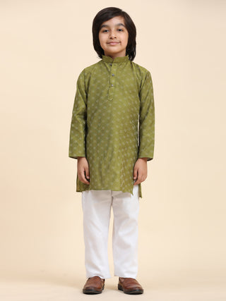 Pro-Ethic Style Developer Boys Cotton Kurta Pajama for Kid's Ethnic Wear (S-244) Green