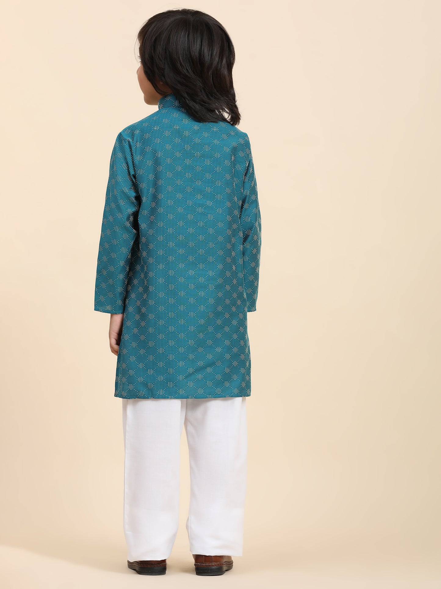 Pro-Ethic Style Developer Boys Cotton Kurta Pajama for Kid's Ethnic Wear (S-244) Firozi