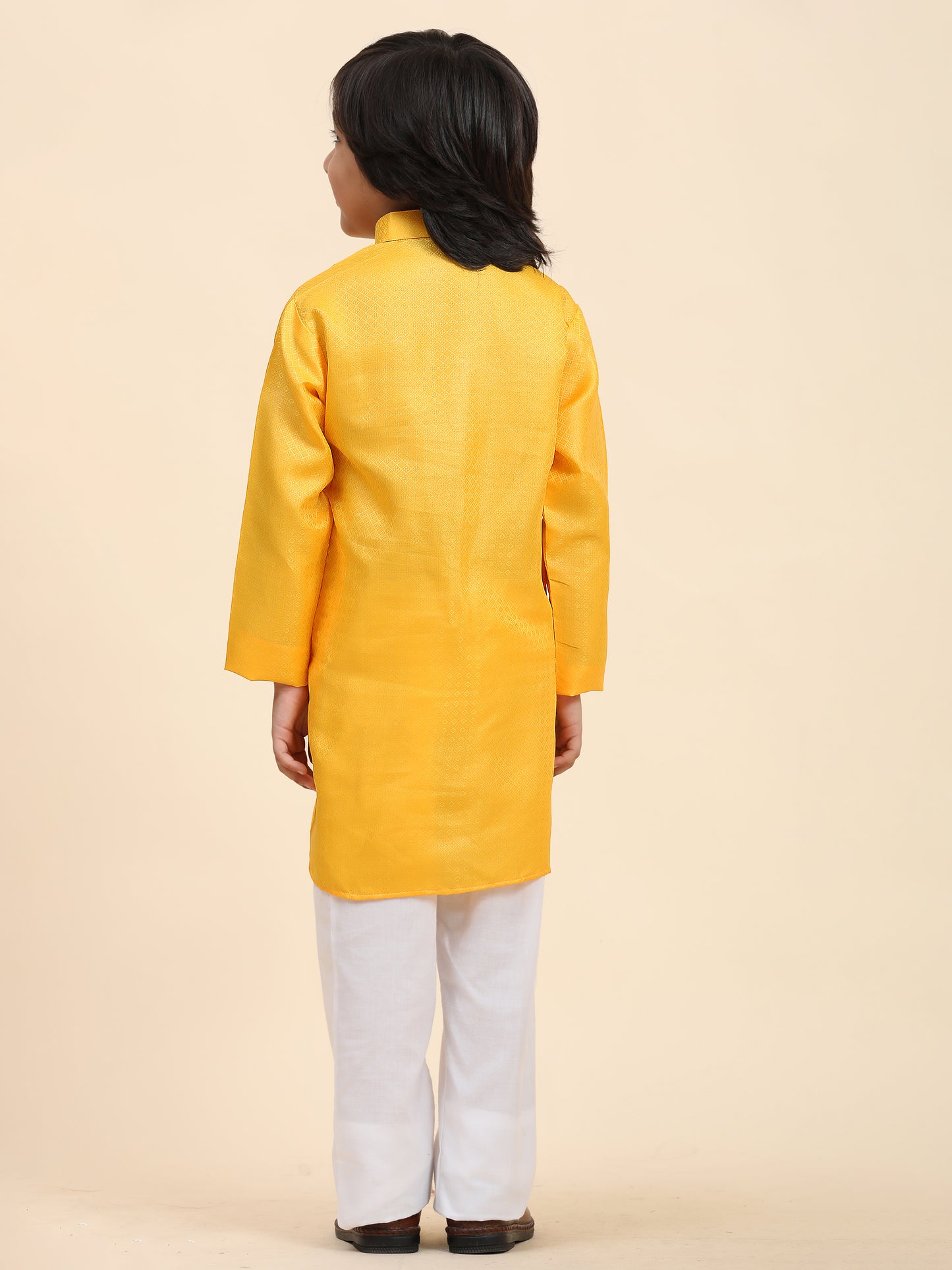 Pro-Ethic Style Developer Boys Yellow Cotton Kurta Pajama for Kid's Ethnic Wear (S-245)