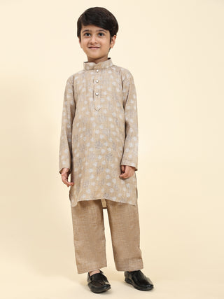 Pro-Ethic Style Developer Boys Cotton Kurta Pajama for Kid's| Traditional Dress for Wedding, Festival (S-218) Brown