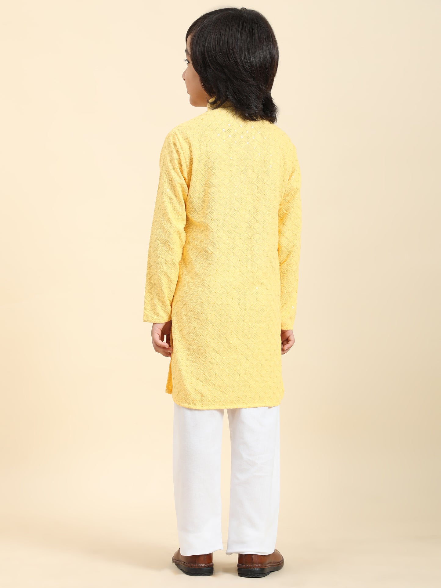 Pro-Ethic Style Developer Boys Cotton Kurta Pajama for Kid's Ethnic Wear | Cotton Kurta Pajama (S-227), Yellow