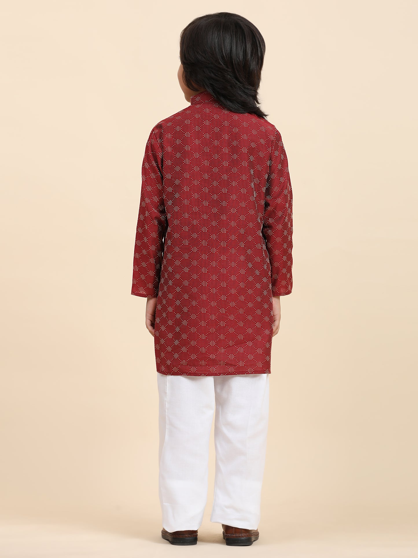 Pro-Ethic Style Developer Boys Cotton Kurta Pajama for Kid's Ethnic Wear (S-244) Maroon