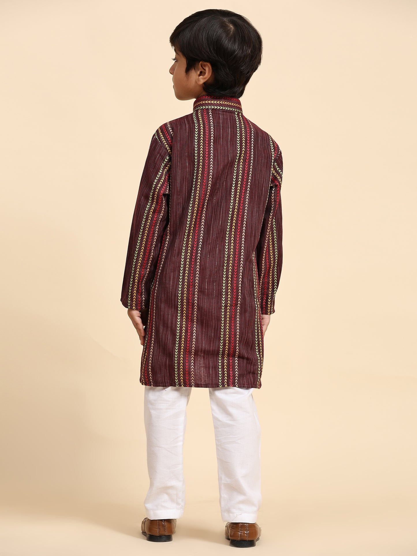 Pro-Ethic Style Developer Boys Cotton Kurta Pajama for Kid's Ethnic Wear | Cotton Kurta Pajama (S-228), Maroon