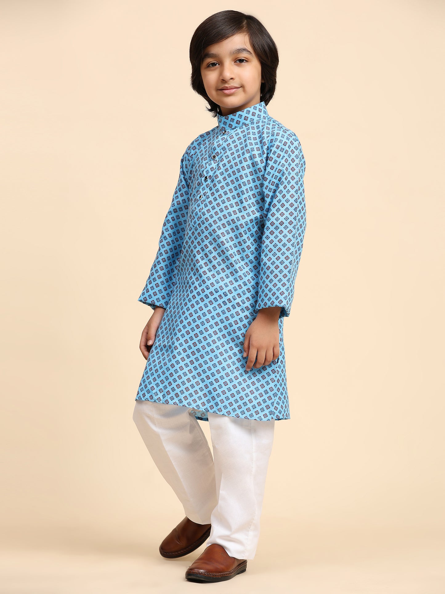 Pro-Ethic Style Developer Boys Cotton Kurta Pajama for Kid's Ethnic Wear | Cotton Kurta Pajama (S-239), Blue