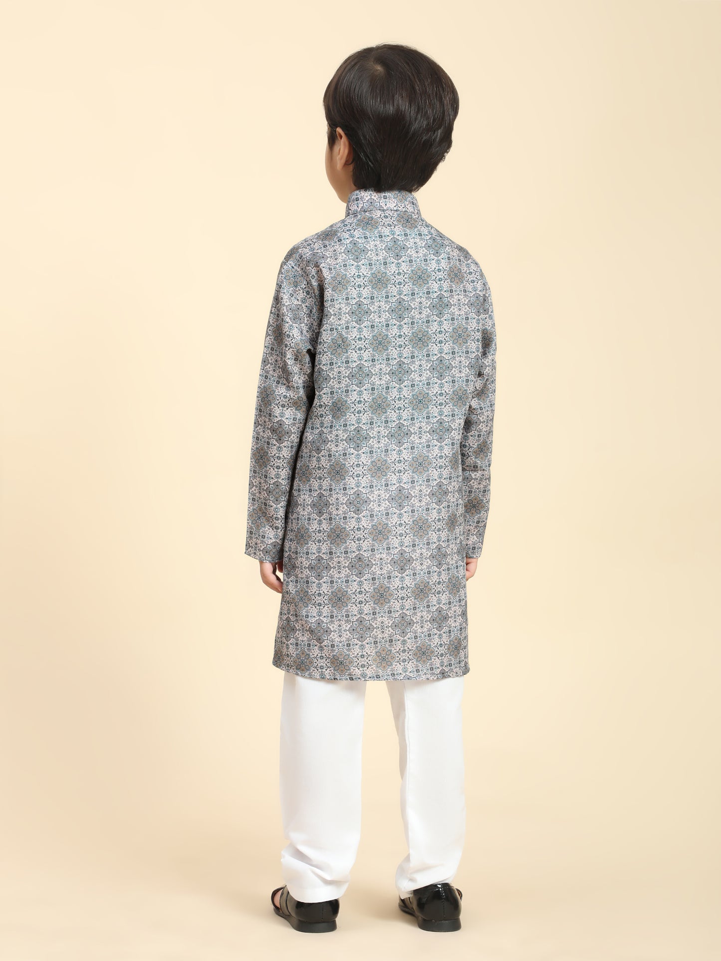 Pro-Ethic Style Developer Boys Cotton Kurta Pajama for Kid's Ethnic wear for Boys (Grey)