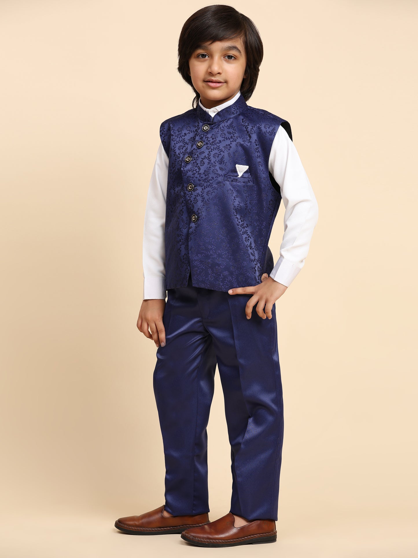 Pro-Ethic Style Developer Boy's 3 Piece Suit Set Cotton Stylish Pattern (T-135) Royal Blue