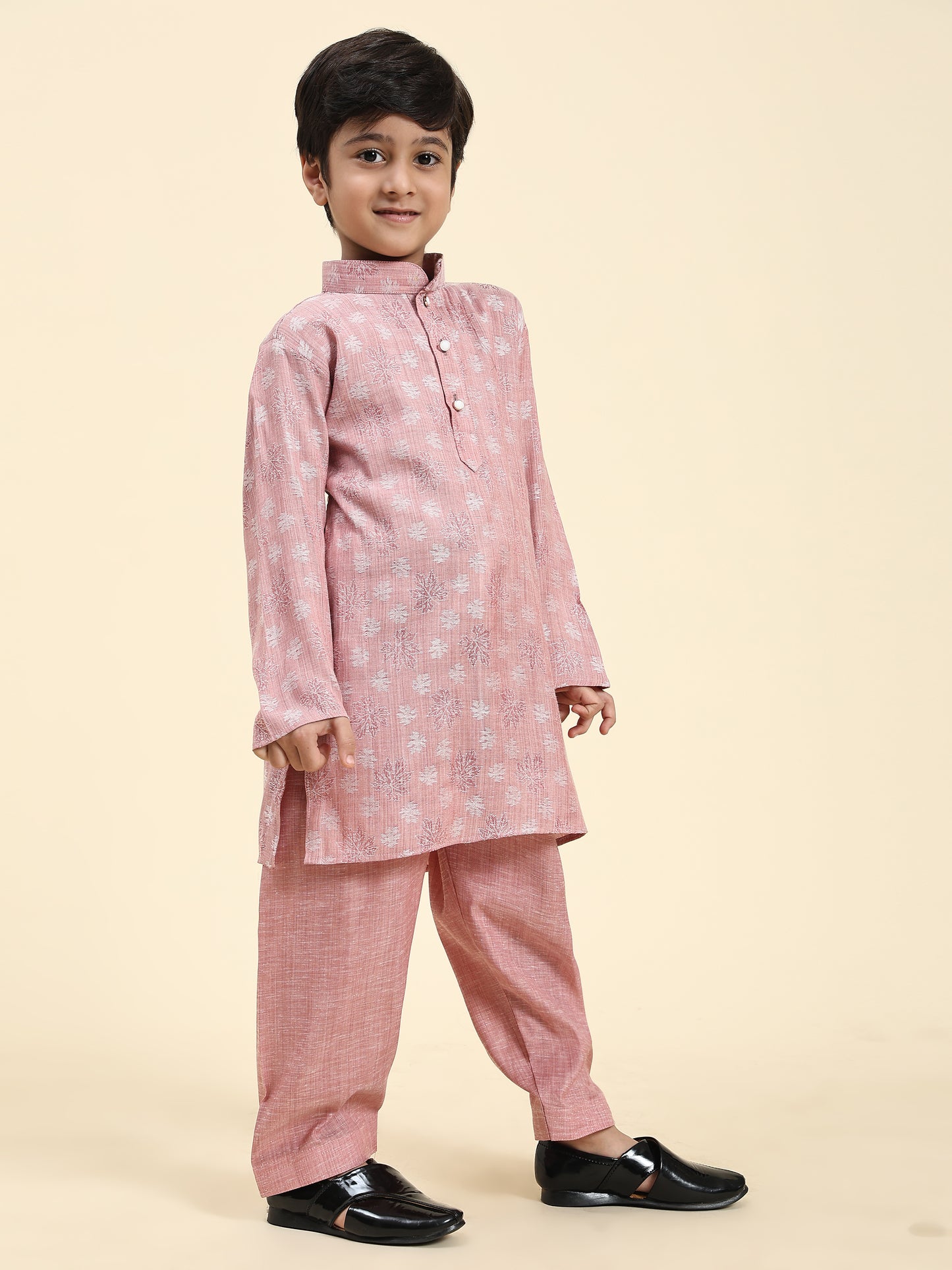 Pro-Ethic Style Developer Boys Cotton Kurta Pajama for Kid's| Traditional Dress for Wedding, Festival (S-218) Pink