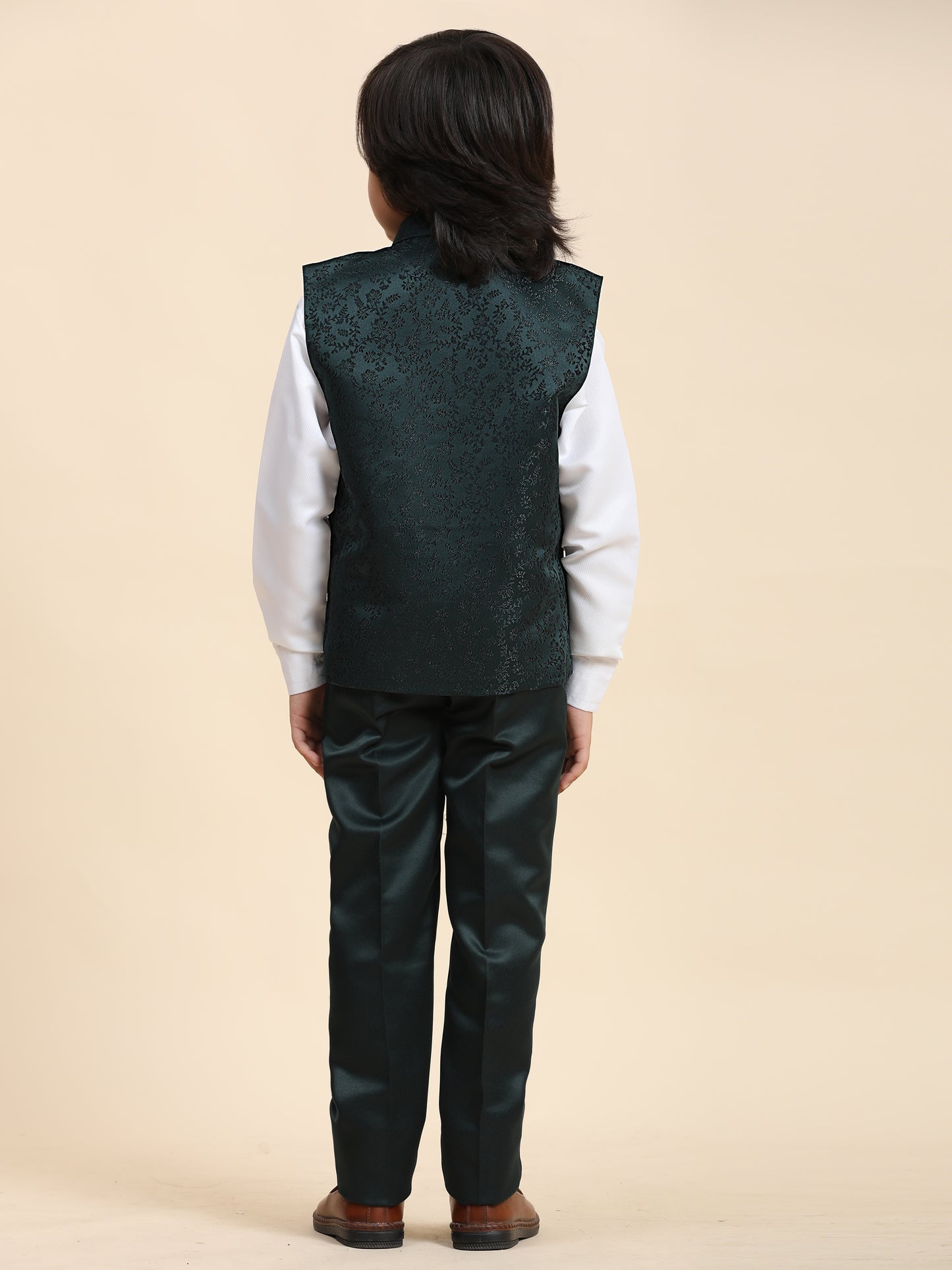 Pro-Ethic Style Developer Boy's 3 Piece Suit Set Cotton Stylish Pattern (T-135) Dark Green