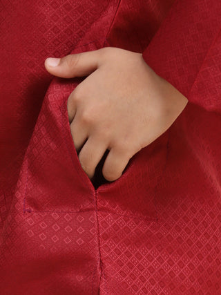 Pro-Ethic Style Developer Boys Maroon Cotton Kurta Pajama for Kid's Ethnic Wear (S-245)