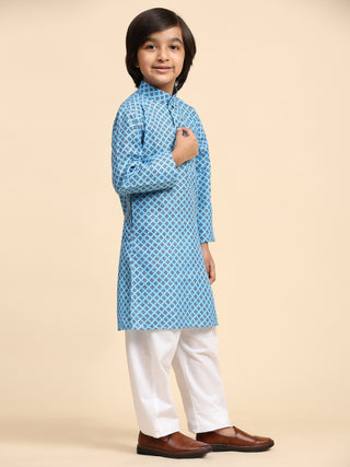 Pro-Ethic Style Developer Boys Cotton Kurta Pajama for Kid's Ethnic Wear | Cotton Kurta Pajama (S-239), Blue