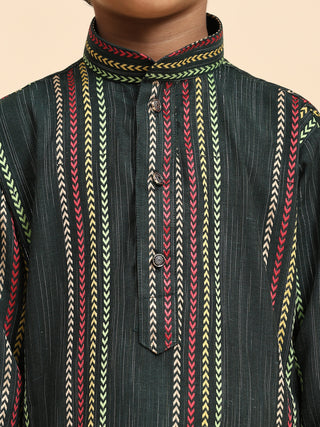 Pro-Ethic Style Developer Boys Cotton Kurta Pajama for Kid's Ethnic Wear | Cotton Kurta Pajama (S-228), Dark Green