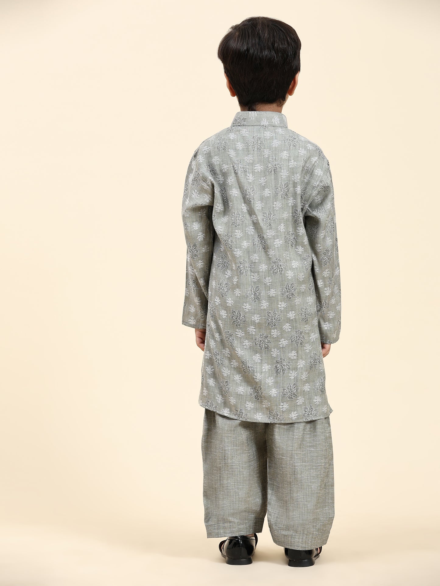 Pro-Ethic Style Developer Boys Cotton Kurta Pajama for Kid's| Traditional Dress for Wedding, Festival (S-218) Grey