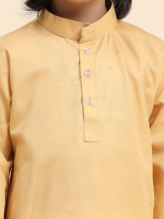 Pro-Ethic Style Developer Boy's Cotton Self Design Kurta Pyjama for Kids Ethnic Wear (S-241) Beige