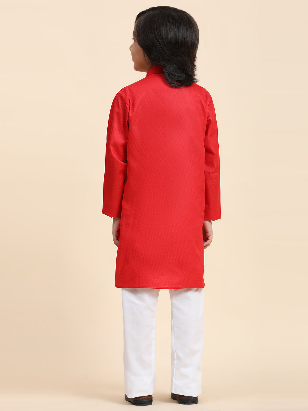 Pro-Ethic Style Developer Maroon Boy's Cotton Self Design Kurta Pyjama for Kids Ethnic Wear (S-241)