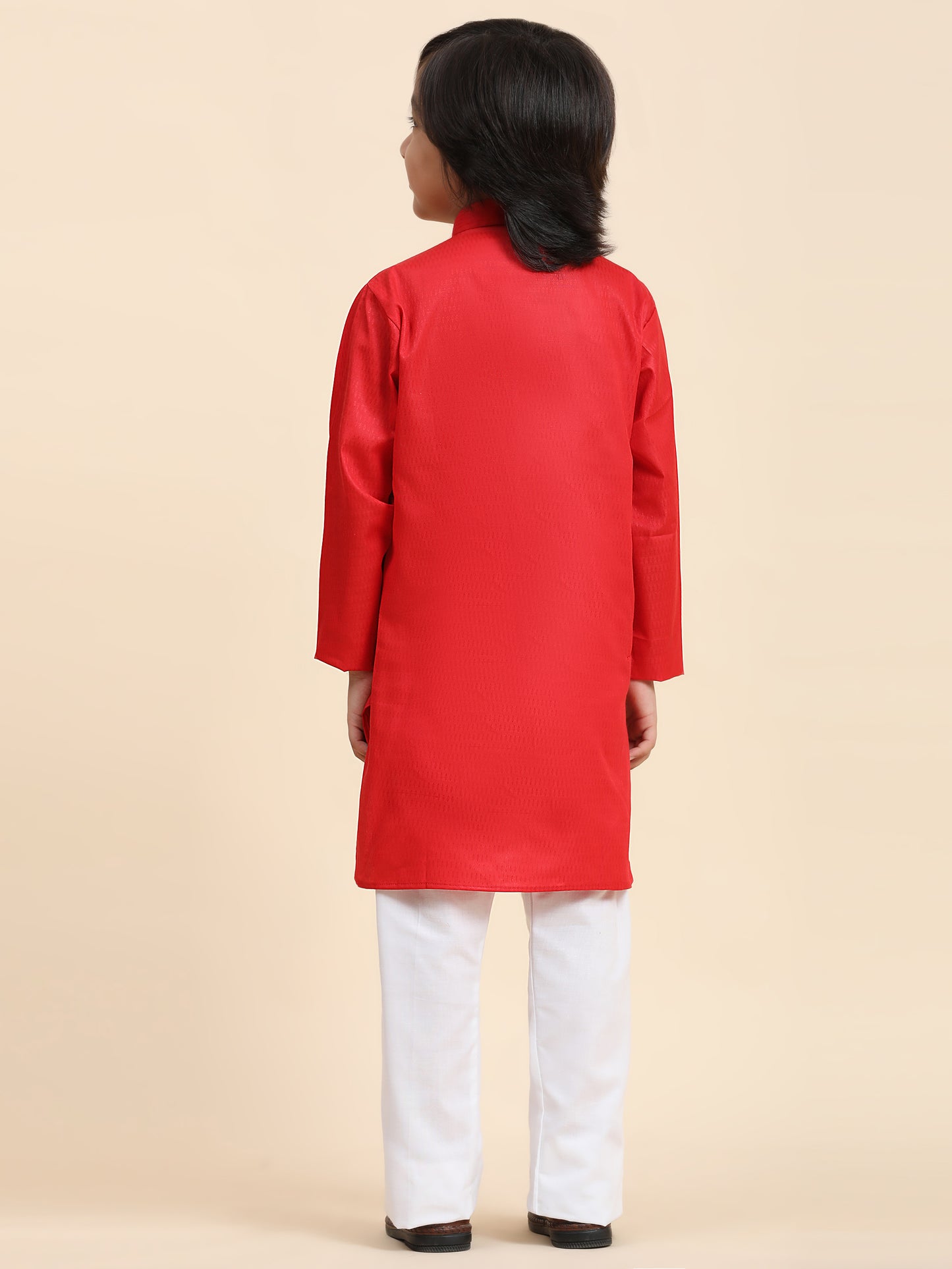 Pro-Ethic Style Developer Maroon Boy's Cotton Self Design Kurta Pyjama for Kids Ethnic Wear (S-241)