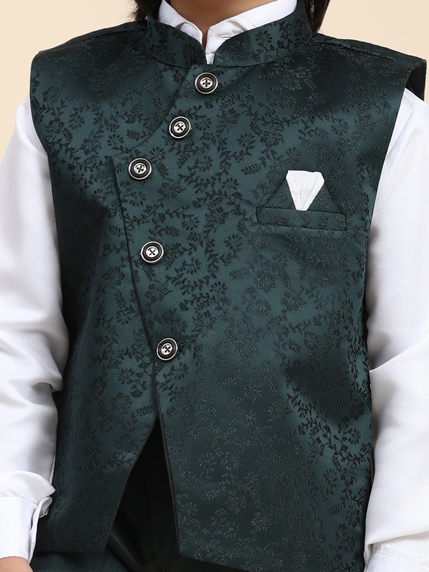 Pro-Ethic Style Developer Boy's 3 Piece Suit Set Cotton Stylish Pattern (T-135) Dark Green