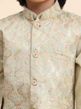 Pro-Ethic Style Developer Boys Cotton Kurta Pajama with Waistcoat for Kid's Ethnic Wear (S-242) Fon