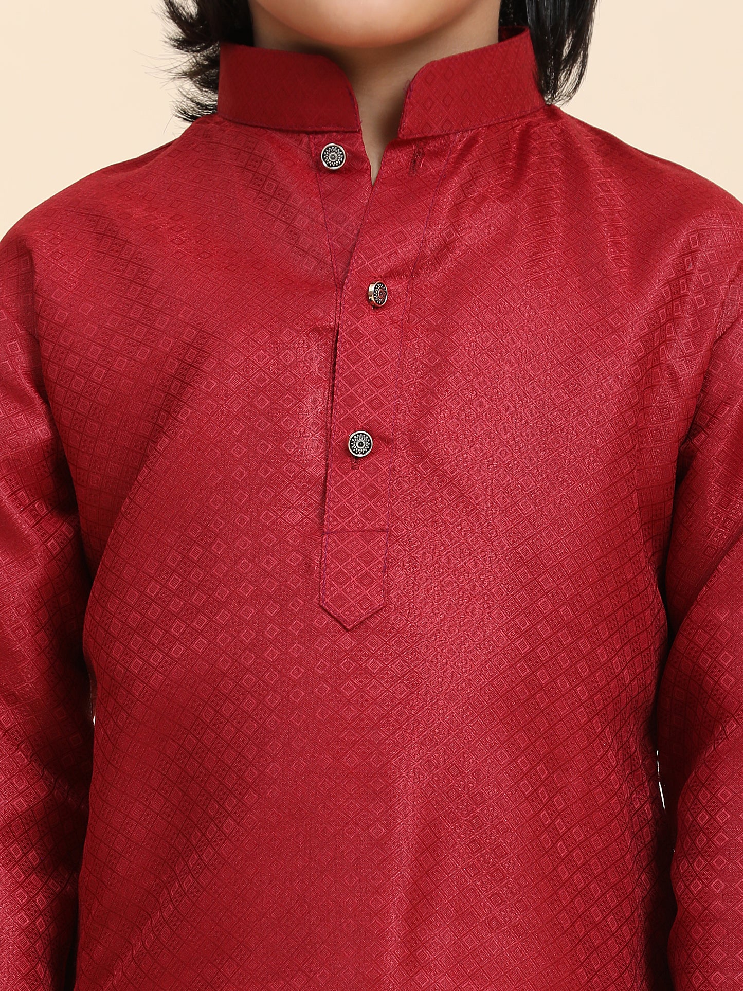 Pro-Ethic Style Developer Boys Maroon Cotton Kurta Pajama for Kid's Ethnic Wear (S-245)