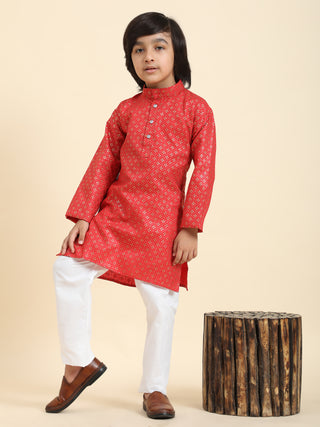 Pro-Ethic Style Developer Boys Cotton Kurta Pajama For Kid's Ethnic Wear | Kurta Pajama set (S-231) Maroon