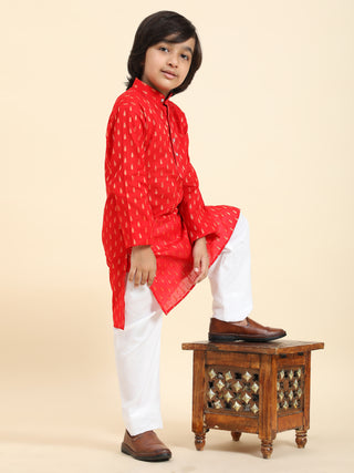 Pro-Ethic Style Developer Cotton Kurta Pajama For Kid's Boys Traditional dress Kurta Pajama set (S-234),Red