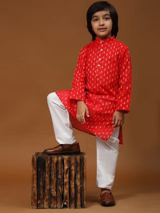 Pro-Ethic Style Developer Cotton Kurta Pajama For Kid's Boys Traditional dress Kurta Pajama set (S-234),Red
