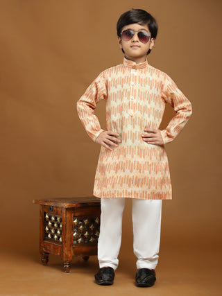 Pro-Ethic Style Developer Boys Cotton Kurta Pajama for Kid's Traditiona Dress for Boy's (Orange)