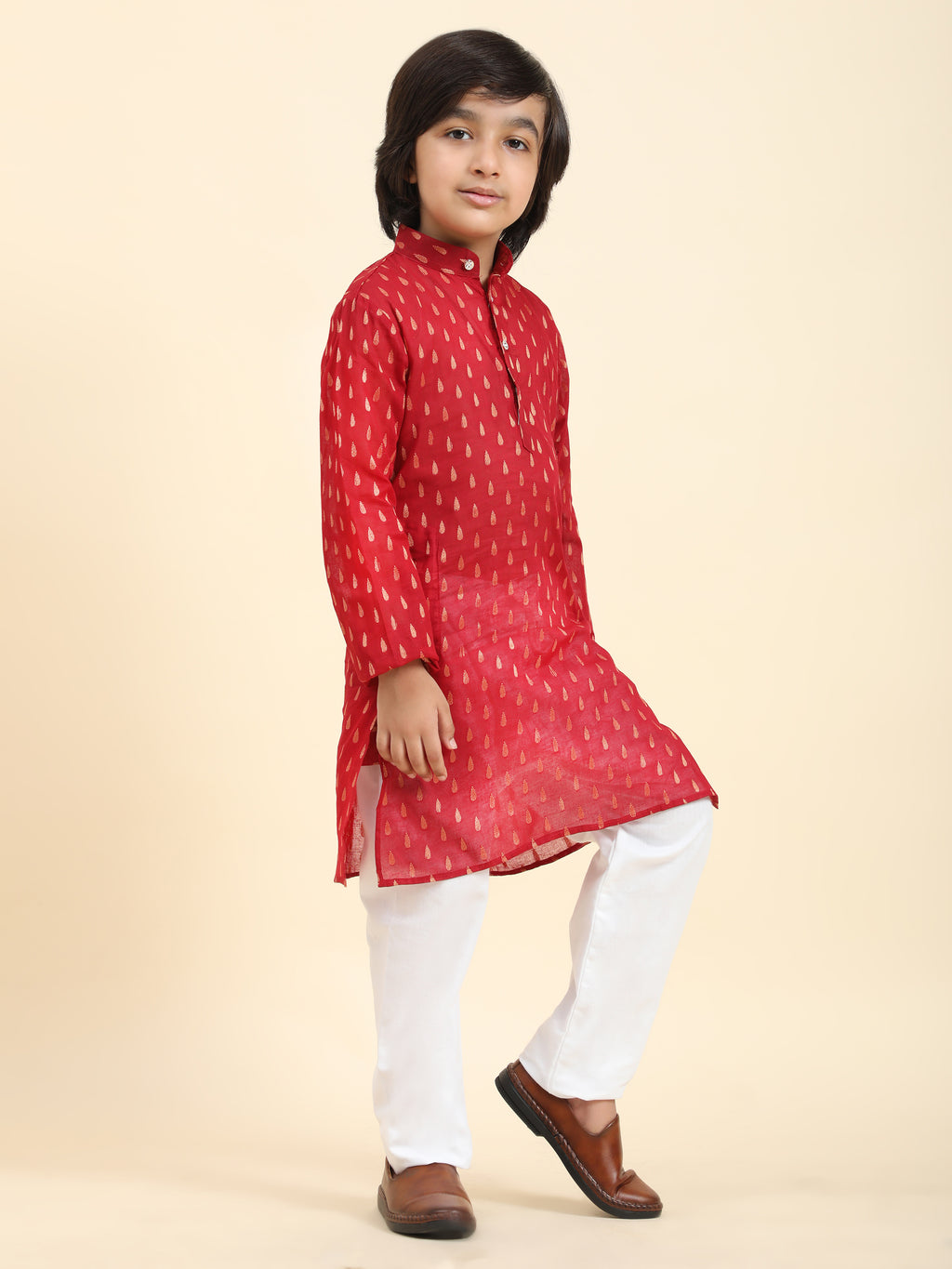 Pro-Ethic Style Developer Cotton Kurta Pajama For Kid's Boys Traditional dress Kurta Pajama set (S-234),Maroon