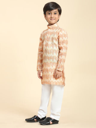Pro-Ethic Style Developer Boys Cotton Kurta Pajama for Kid's Traditiona Dress for Boy's (Orange)