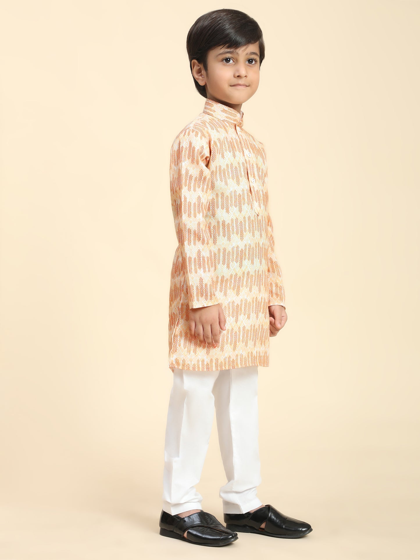 Pro-Ethic Style Developer Boys Cotton Kurta Pajama for Kid's Traditiona Dress for Boy's (Orange)