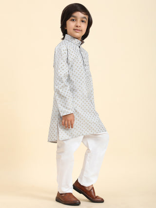 Pro-Ethic Style Developer Boys Cotton Kurta Pajama For Kid's Ethnic Wear | Kurta Pajama set (S-231) Grey