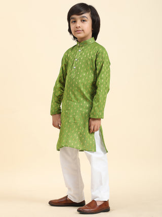 Pro-Ethic Style Developer Cotton Kurta Pajama For Kid's Boys Traditional dress Kurta Pajama set (S-234),Green