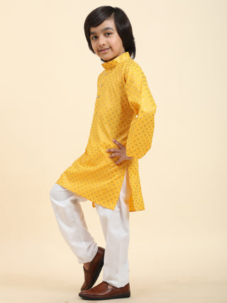Pro-Ethic Style Developer Boys Cotton Kurta Pajama For Kid's Ethnic Wear | Kurta Pajama set (S-231) Yellow