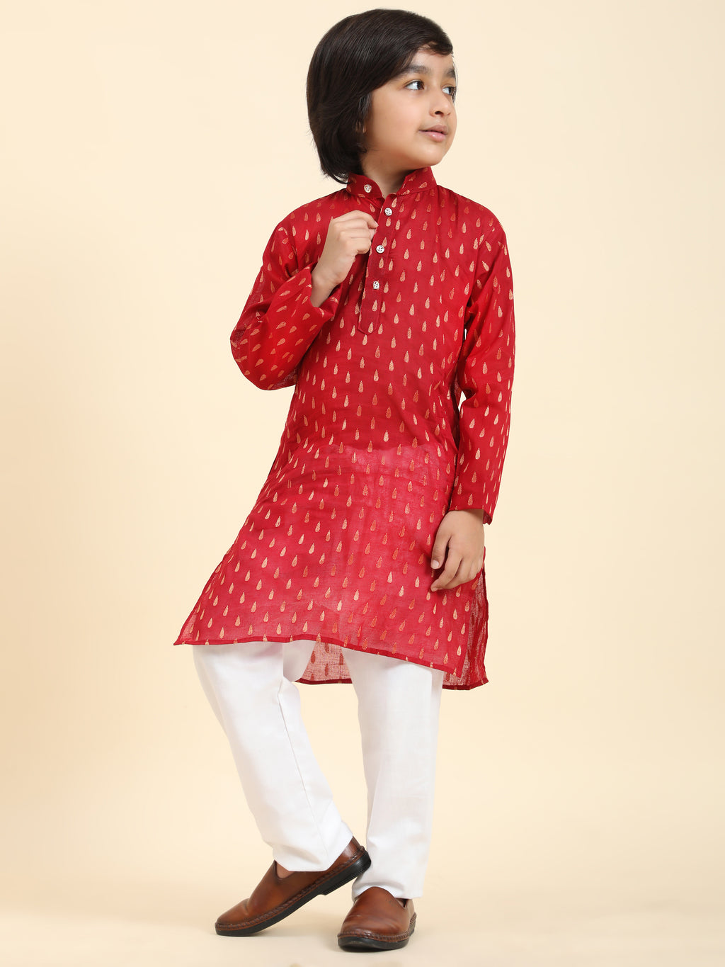 Pro-Ethic Style Developer Cotton Kurta Pajama For Kid's Boys Traditional dress Kurta Pajama set (S-234),Maroon