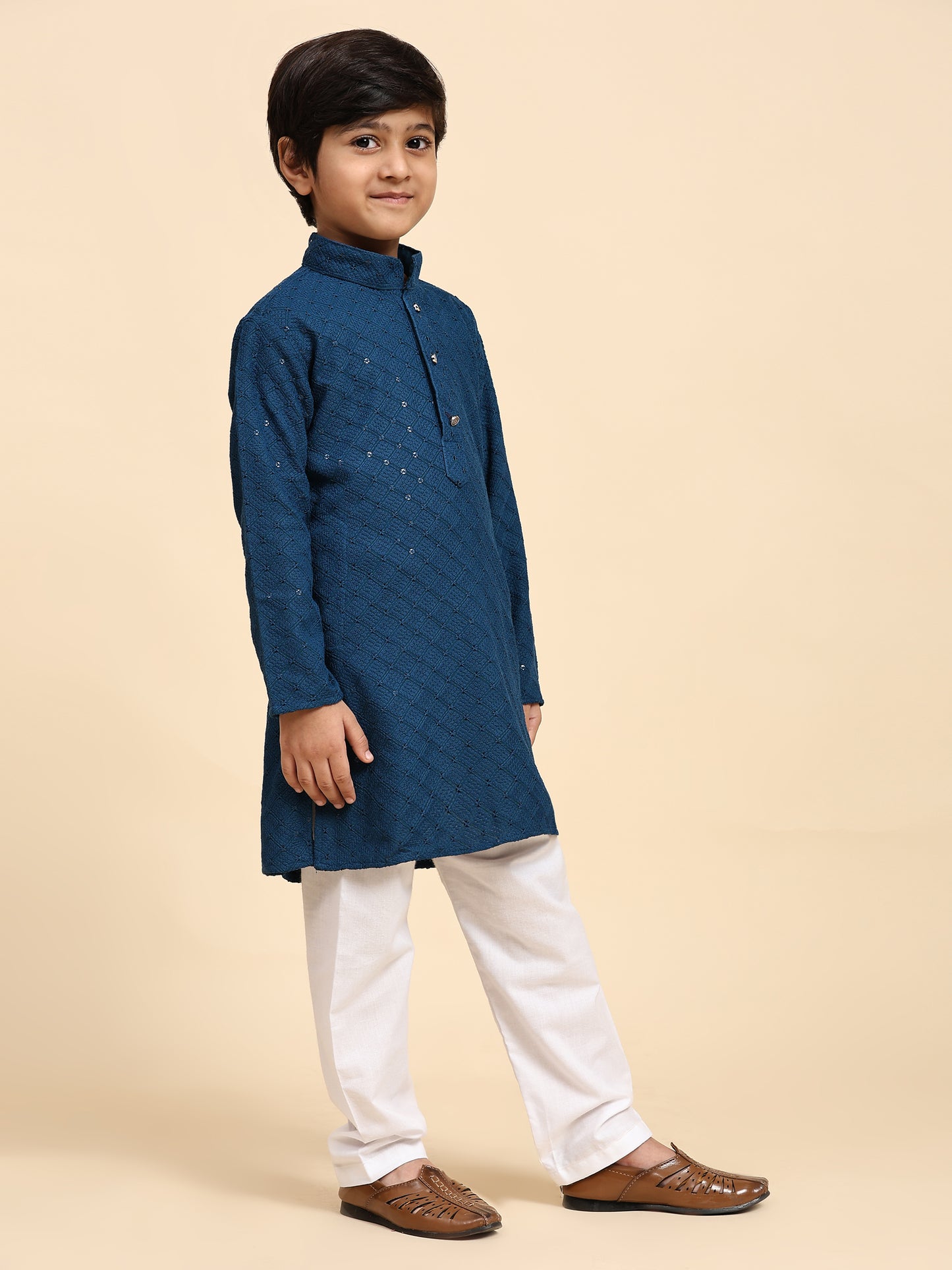 Pro-Ethic Style Developer Boys Cotton Kurta Pajama for Kid's Ethnic Wear | Cotton Kurta Pajama (S-227), Blue