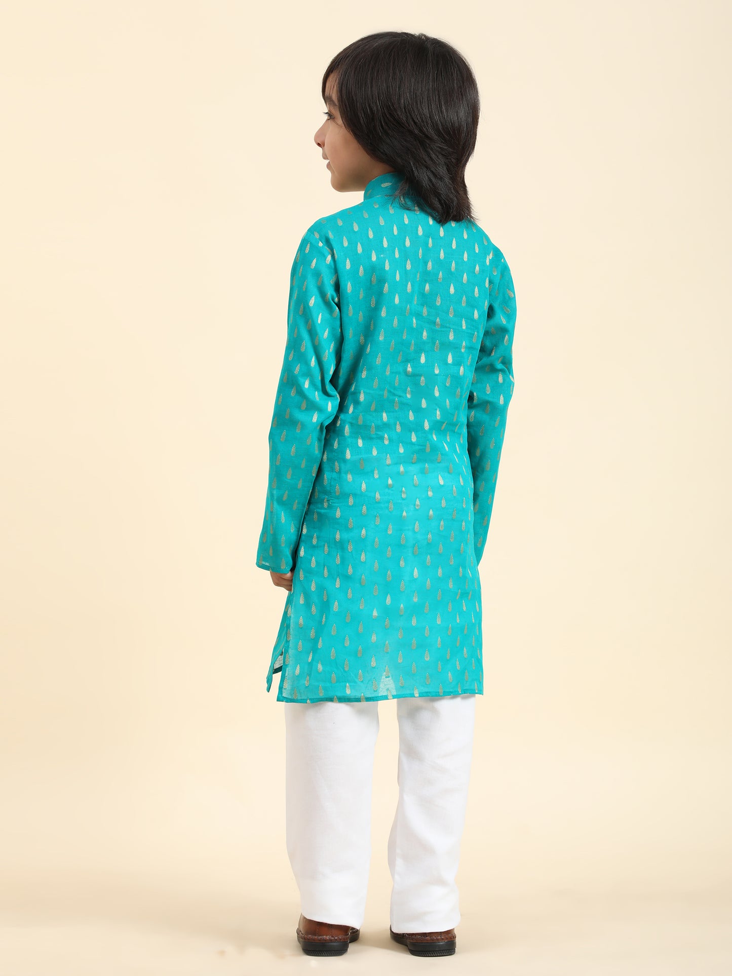 Pro-Ethic Style Developer Cotton Kurta Pajama For Kid's Boys Traditional dress Kurta Pajama set (S-234),Firozi