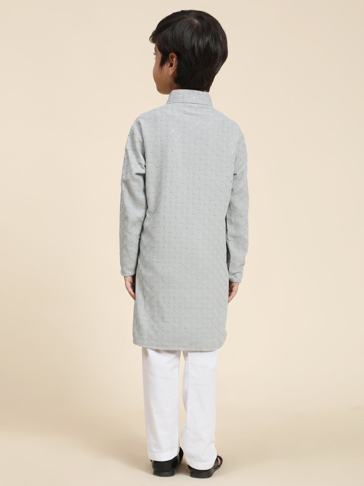 Pro-Ethic Style Developer Boys Cotton Kurta Pajama for Kid's Ethnic Wear | Cotton Kurta Pajama (S-227) Grey