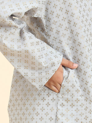 Pro-Ethic Style Developer Boys Cotton Kurta Pajama For Kid's Ethnic Wear | Kurta Pajama set (S-231) Grey
