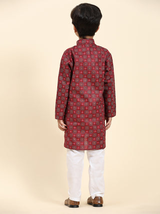 Pro-Ethic Style Developer Boys Cotton Kurta Pajama for Kid's|Ethnic wear for Wedding, Occasion, Pack of 1 (S-219) Maroon