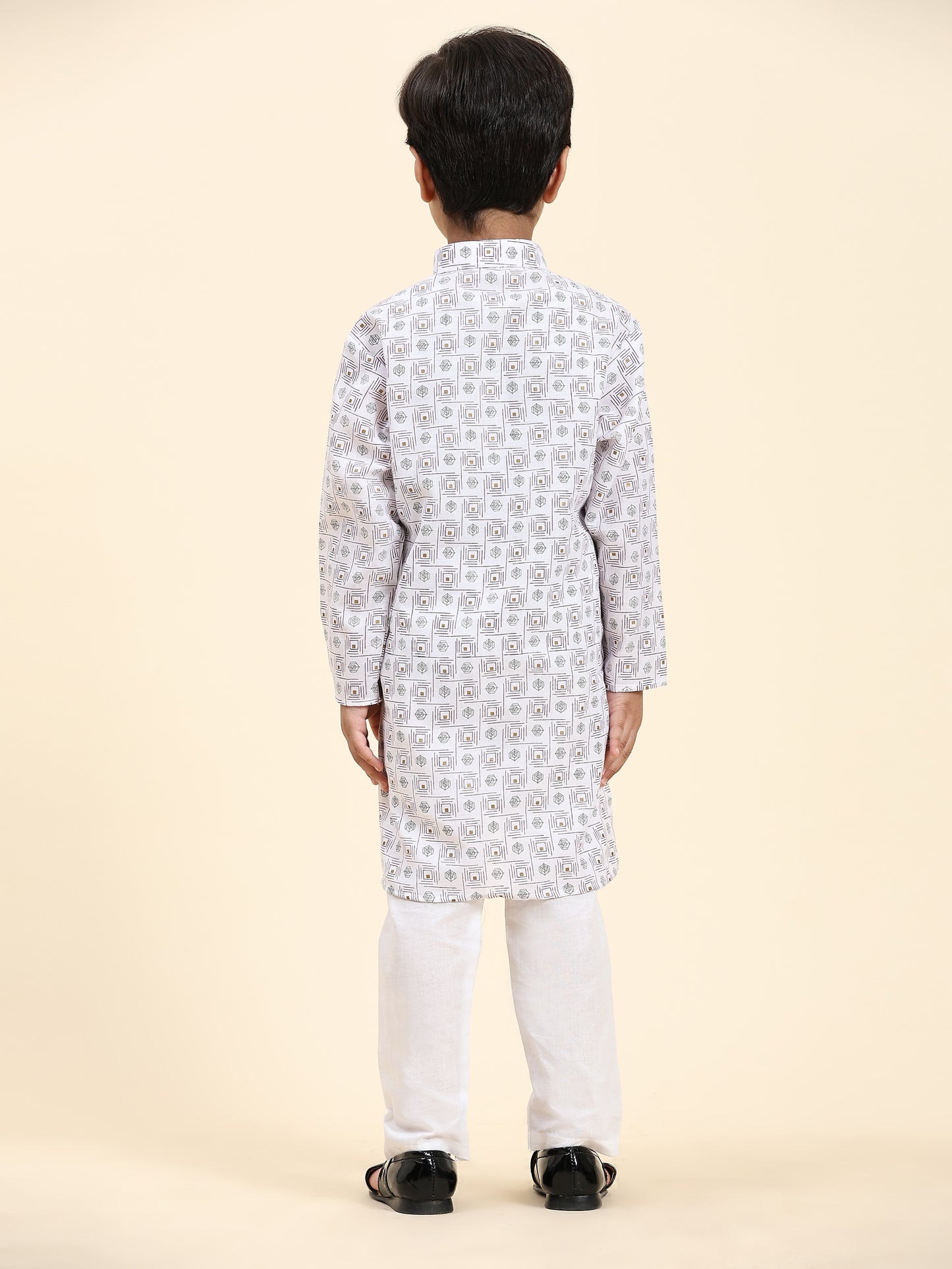 Pro-Ethic Style Developer Boys Cotton Kurta Pajama for Kid's|Ethnic wear for Wedding, Occasion, Pack of 1 (S-219) White