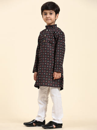 Pro-Ethic Style Developer Boys Cotton Kurta Pajama for Kid's|Ethnic wear for Wedding, Occasion, Pack of 1 (S-219) Black