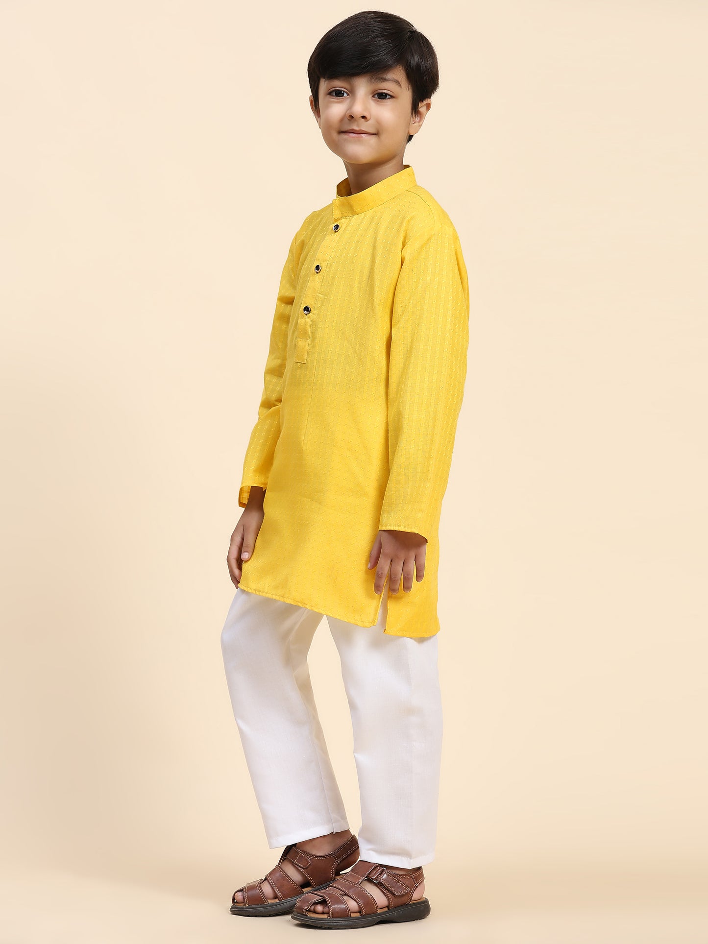 Pro-Ethic Style Developer Boys Cotton Kurta Pajama for Kid's (S-246) Yellow