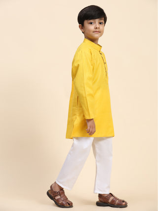 Pro-Ethic Style Developer Boys Cotton Kurta Pajama for Kid's (S-246) Yellow
