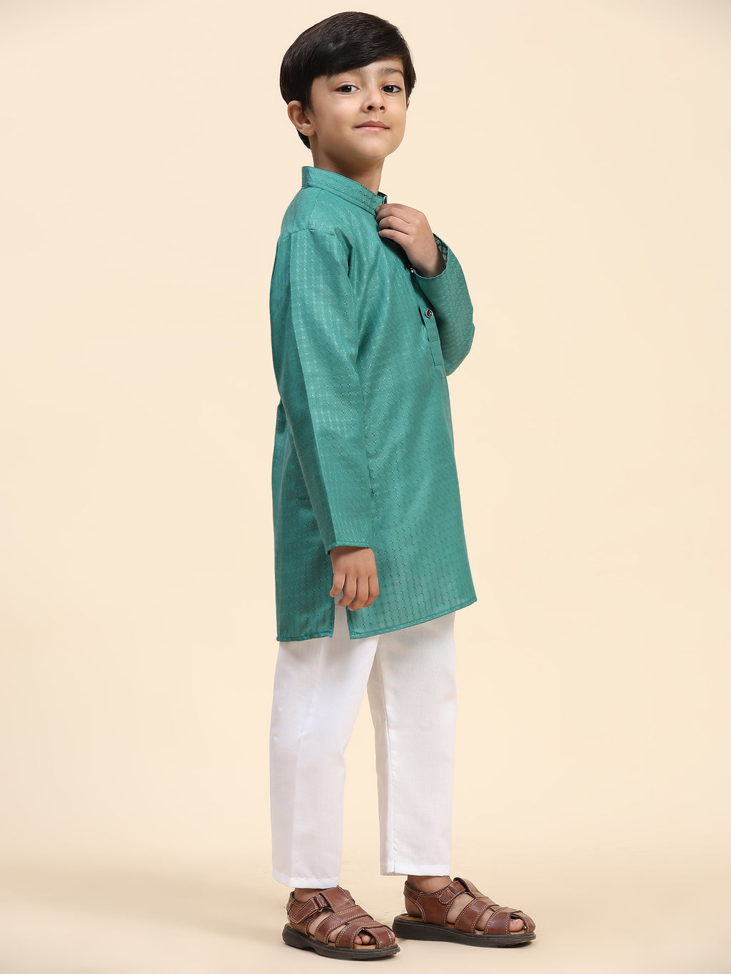 Pro-Ethic Style Developer Boys Cotton Kurta Pajama for Kid's (S-246) Green