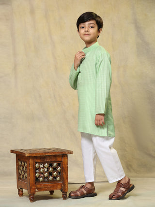 Pro-Ethic Style Developer Boys Cotton Kurta Pajama for Kid's (S-246) Light Green