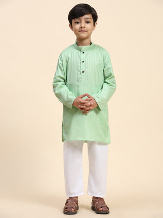 Pro-Ethic Style Developer Boys Cotton Kurta Pajama for Kid's (S-246) Light Green