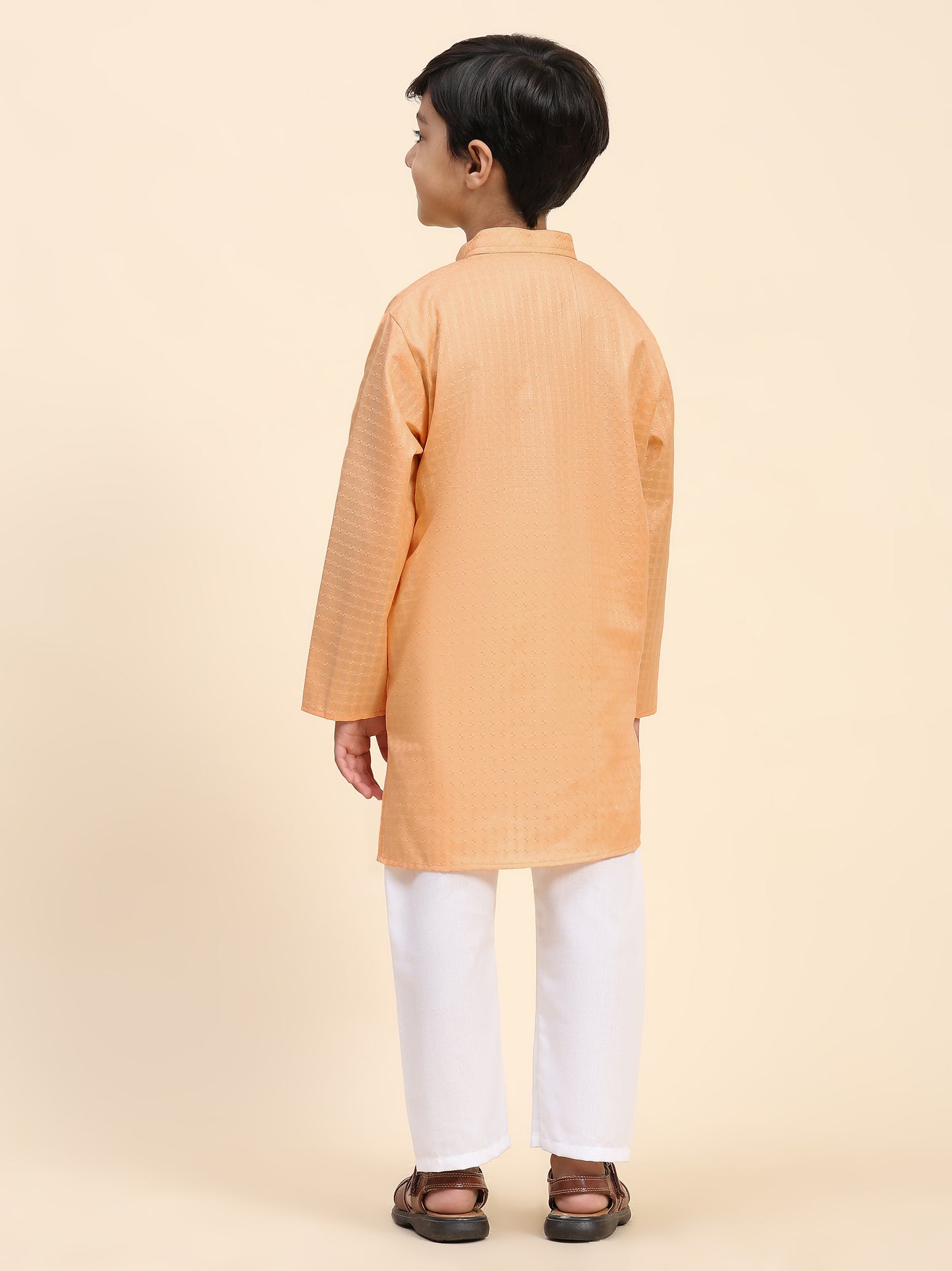 Pro-Ethic Style Developer Boys Cotton Kurta Pajama for Kid's (S-246) Peach