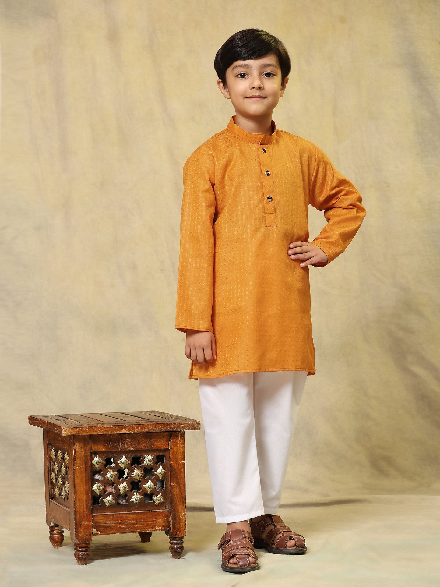 Pro-Ethic Style Developer Boys Cotton Kurta Pajama for Kid's (S-246) Orange