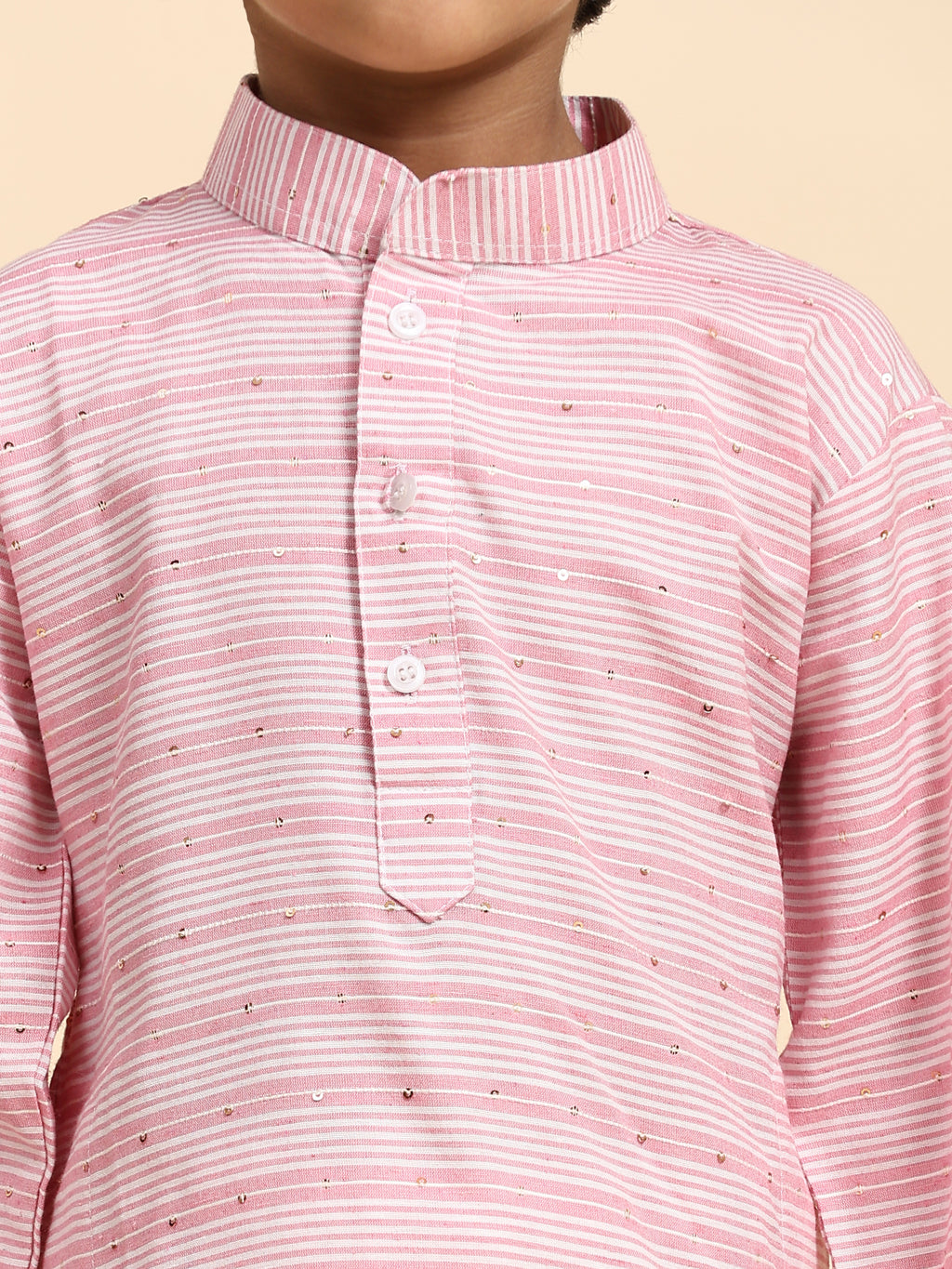 Pro-Ethic Style Developer Boys Cotton Kurta Pajama for Kid's Traditional Dresses for Boys (Pink)